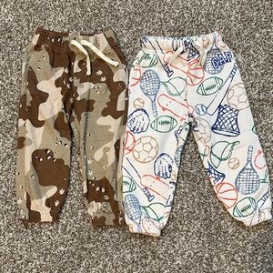 GAP  Jogger Pants Bundle of 2 - Multicolor Sports Print & Dinosaur Camo - 2T